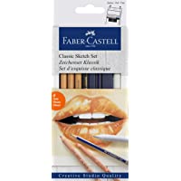 Set para diseño Creative Studio con 1 lápiz Goldfaber (2B)- 3 lápices pastel PITT (blanco medio- sanguina- marrón nogal…
